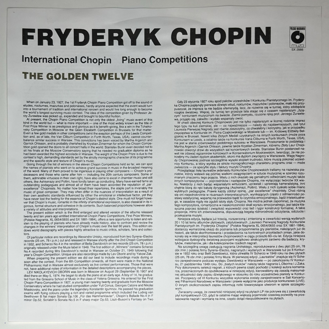 Fryderyk Chopin: The Golden Twelve Vol.1 (1990)